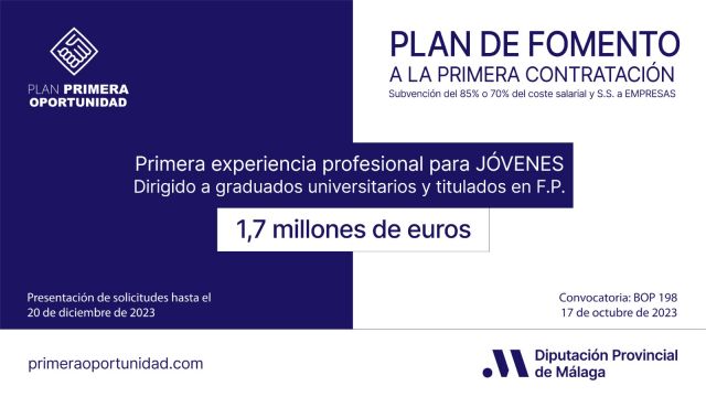foto de Ayudas Plan Primera Oportunidad Diputación Málaga