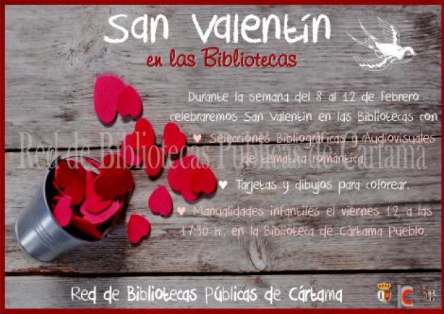foto de Las Bibliotecas de Cártama celebrarán la Semana de San Valentín