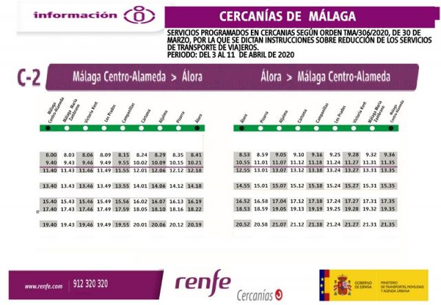 foto de Nuevo plan de transporte en Cercanías Renfe de Málaga, Sevilla y Cádiz a partir del 3 de abril